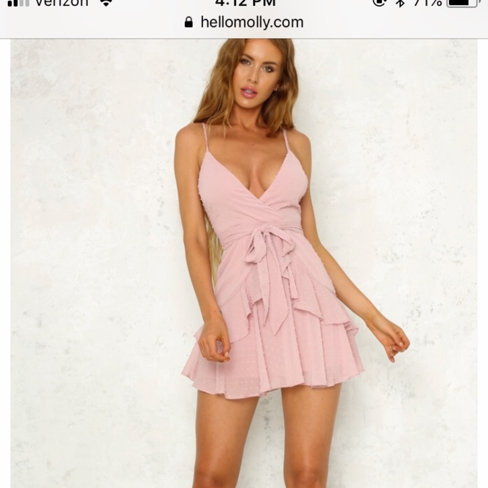 Hello Molly light pink ruffle dress